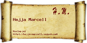 Hejja Marcell névjegykártya